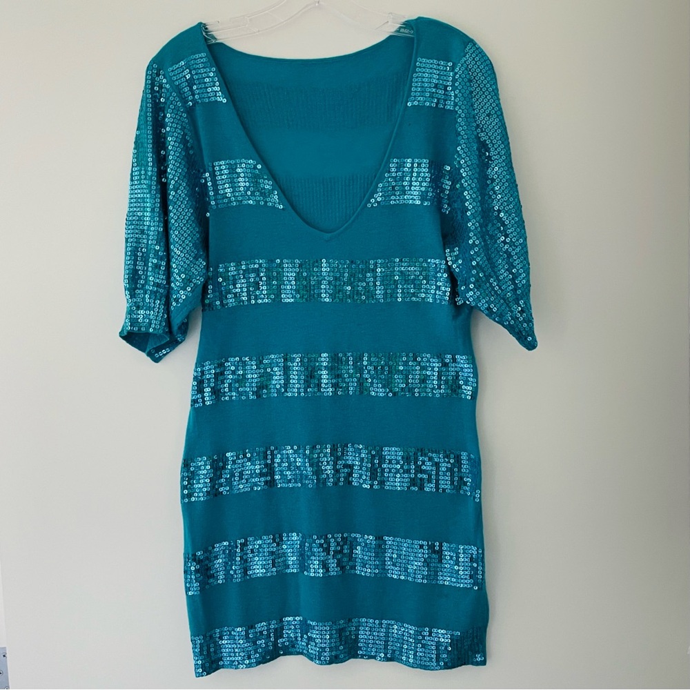 Express Sequin Sweater Dress Size Medium